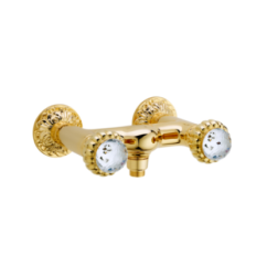 CRYSTAL Gruppo doccia esterno maniglia swarovski finitura oro lucido