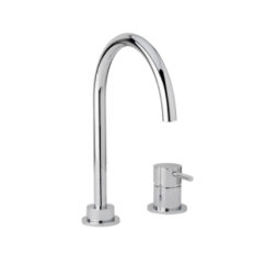 TONDì Monocomando lavabo due fori senza scarico finitura cromo