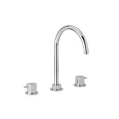TONDì Batteria lavabo tre fori con scarico finitura cromo con click clck