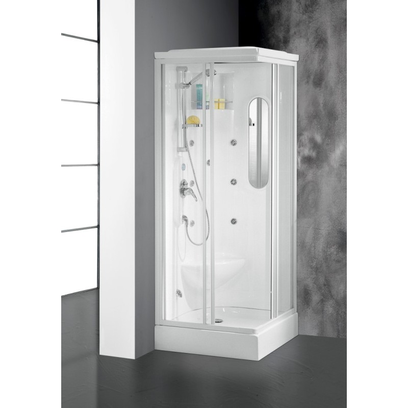ORIONE Cabina doccia multifunzione 80x80xh.215 cm. completa di sola rubinetteria