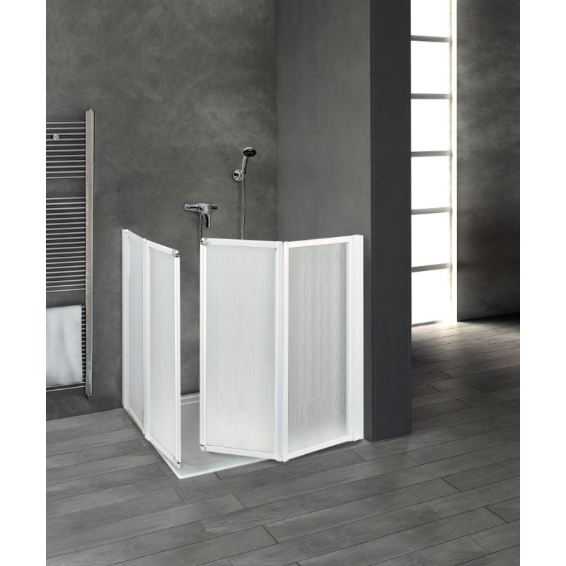 BOX COMFORT Box doccia angolare per disabili 90x90xh.100 cm. (misura 88/90-88/90 h.100)
