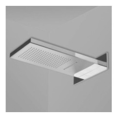 STRONG Soffione mensola a pioggia+cascata 550x280xh32 in acciaio inox finitura super mirror