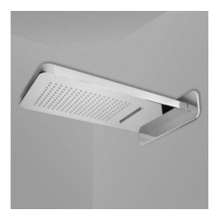 FRANCIA 206 Soffione mensola a pioggia+cascata 550x280xh32 in acciaio inox finitura super mirror