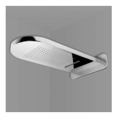 SPAGNA 204 Soffione mensola a pioggia+cascata 630x280xh32 in acciaio inox finitura super mirror
