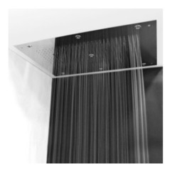 RECTANGULAR Soffione ad incasso rettangolare 500x400 getto pioggia in acciaio inox finitura super mirror