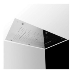 RECTANGULAR Soffione ad incasso rettangolare 500x400 getto pioggia in acciaio inox finitura super mirror