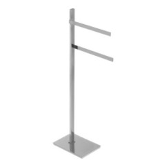 BASIC Piantana in ottone cromato con 2 porta salviette fissi Lungh.28 cm.