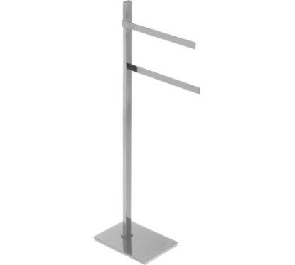 BASIC Piantana in ottone cromato con 2 porta salviette fissi Lungh.28 cm.