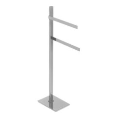 BASIC Piantana in ottone cromato con 2 porta salviette fissi Lungh.25 cm.