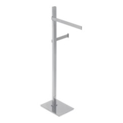 BASIC Piantana in ottone cromato con porta salviette Lungh.25 cm. + porta rotolo fissi