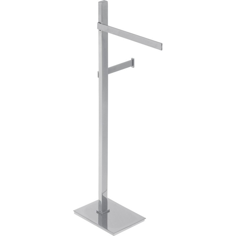 BASIC Piantana in ottone cromato con porta salviette Lungh.25 cm. + porta rotolo fissi