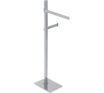 BASIC Piantana in ottone cromato con porta salviette Lungh.25 cm. + porta rotolo fissi