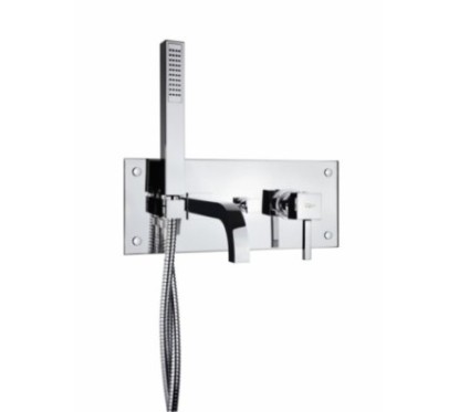 QUARZO monocomando vasca da incasso con duplex finitura cromo