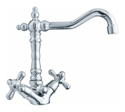 MAYA monoforo lavabo decò con scarico finitura cromo