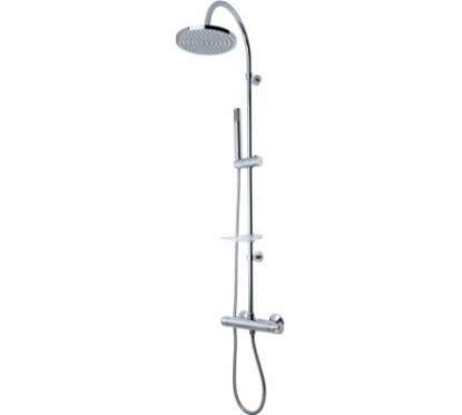 THERMO colonna doccia con termostatico e soffione in acciaio inox finitura cromo