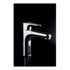 FLY monocomando lavabo con scarico finitura nero opaco + cromo