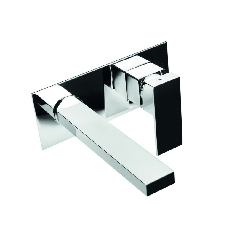 MANHATTAN monocomando lavabo a parete bocca 23 cm. finitura rame lucido