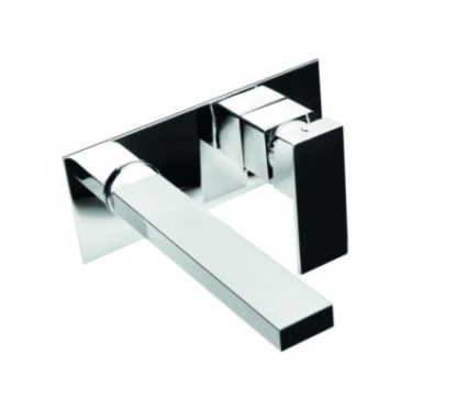 MANHATTAN monocomando lavabo a parete bocca 23 cm. finitura white gold