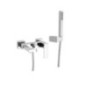 MANHATTAN gruppo vasca con doccia duplex finitura brushed nickel