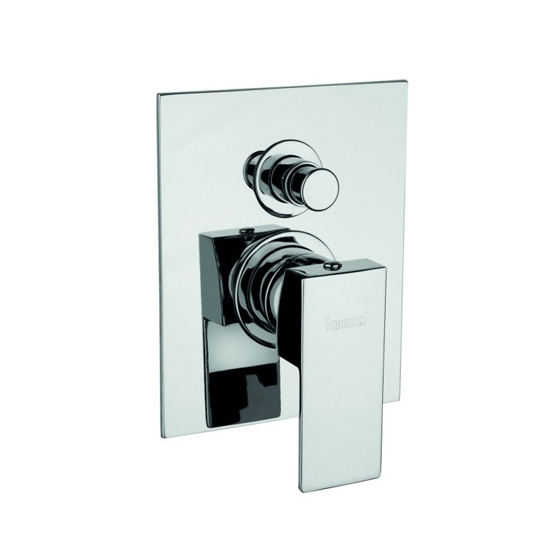 MANHATTAN monocomando doccia incasso con deviatore e piastra minimal finitura matt gold