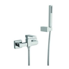MANHATTAN gruppo doccia esterno con duplex finitura silver