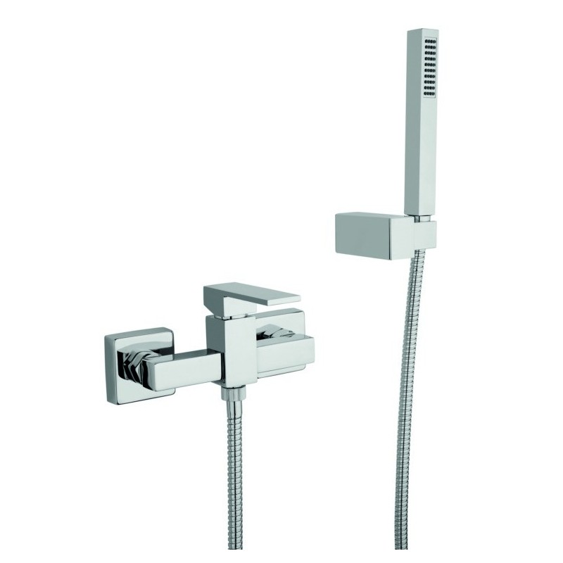 MANHATTAN gruppo doccia esterno con duplex finitura silver