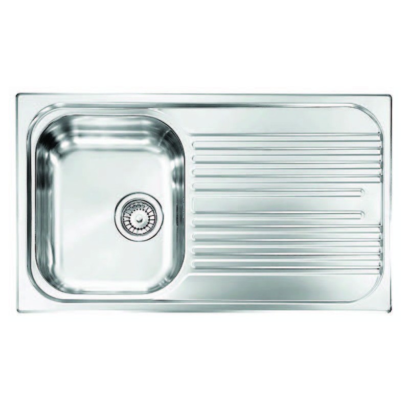 UNIVERSAL Lavello in acciaio inox a una vasca più scolapiatti DX finitura satinato