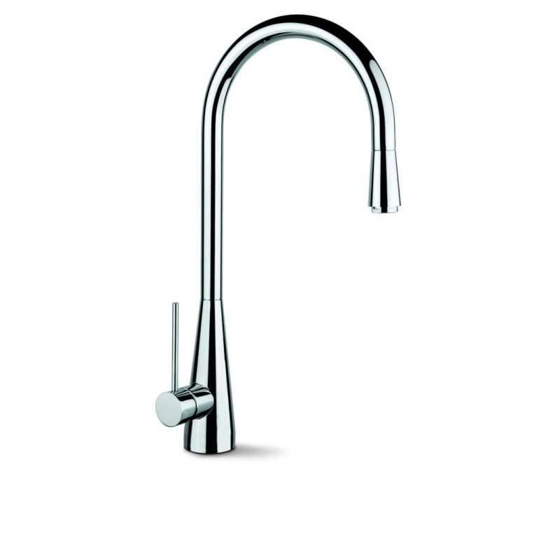 NEWMIX80 miscelatore monocomando con canna tonda finitura microultragranit 72 tartufo
