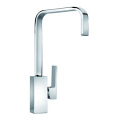FLATMIX miscelatore monocomando quadrato con canna rettangolare finitura microultragranit tartufo/cromo