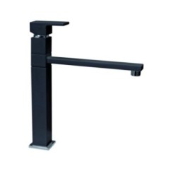QUAMIXL miscelatore monocomando quadro con bocca a fontana finitura microultragranit tartufo