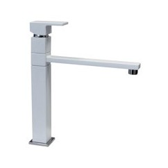 QUAMIXL miscelatore monocomando quadro con bocca a fontana finitura microultragranit tartufo