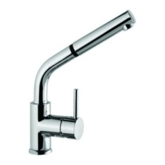 VENMIXEXT miscelatore monocomando con doccia estraibile finitura cromo/microultragranit 98 bianco