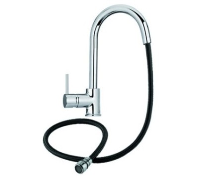 PUNTOBPEX miscelatore monocomando canna a ponte e bocchetta estraibile finitura microultragranit bianco