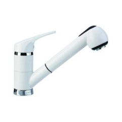 PLUSMIXEXT miscelatore monocomando con doccia estraibile finitura microultragranit 98 bianco