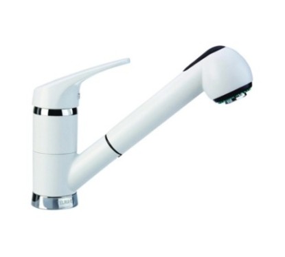 PLUSMIXEXT miscelatore monocomando con doccia estraibile finitura microultragranit 98 bianco