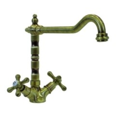 IDEAOLD gruppo monoforo con canna "old fashion" finitura microultragranit bianco