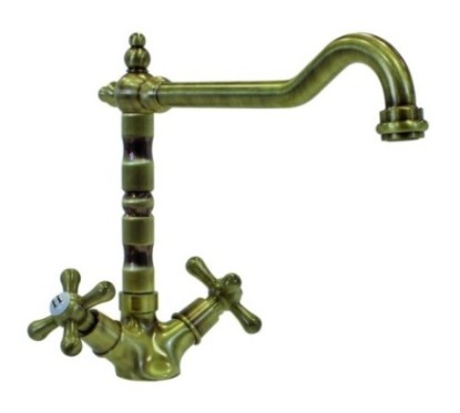 IDEAOLD gruppo monoforo con canna "old fashion" finitura microultragranit bianco