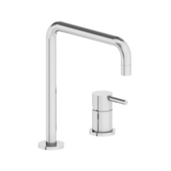 MINIMAL miscelatore lavello in acciaio inox canna alta girevole finitura satinato