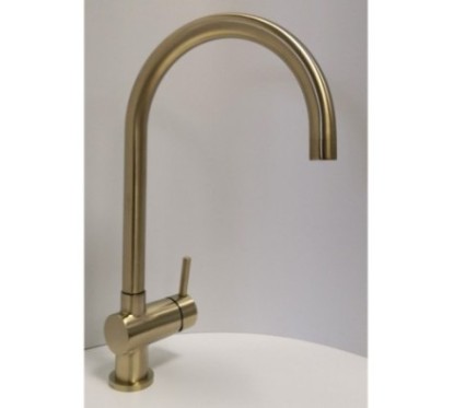 PE miscelatore lavello in acciaio inox canna girevole finitura dorato