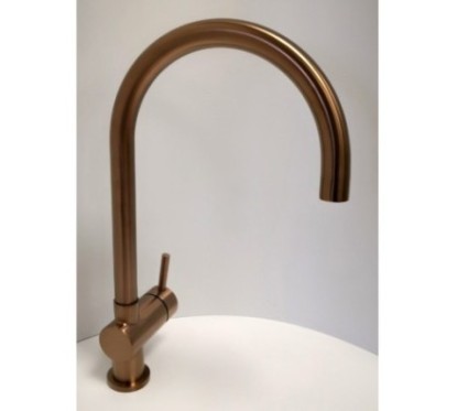 PE miscelatore lavello in acciaio inox canna girevole finitura bronzo PVD