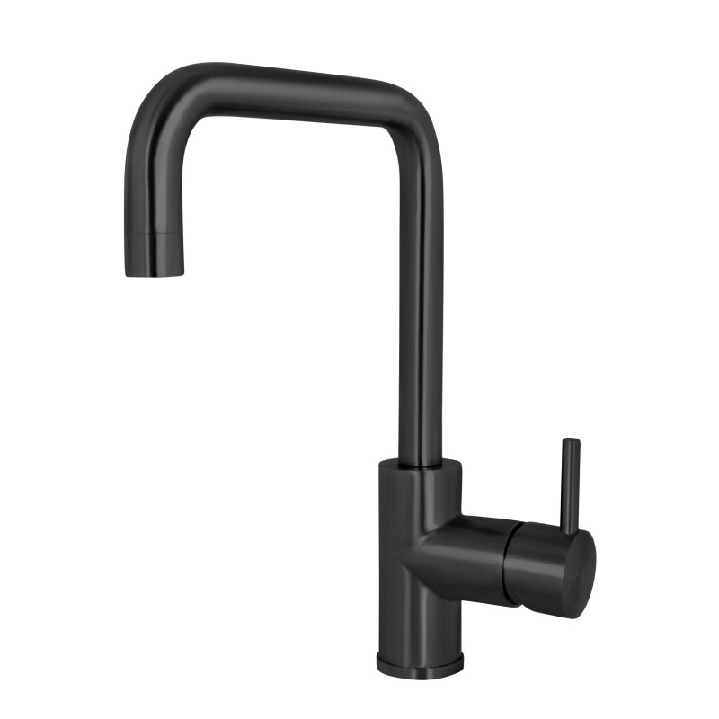 LINEAR miscelatore lavello in acciaio inox canna girevole finitura nero