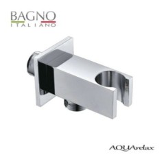 presa acqua duplex quadra AQUArelax, in ottone cromato