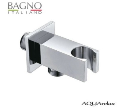presa acqua duplex quadra AQUArelax, in ottone cromato