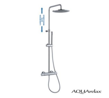 Set colonna doccia saliscendi marca AQUArelax modello Isla R m-mix.