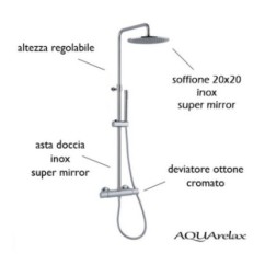 Set colonna doccia saliscendi marca AQUArelax modello Isla R m-mix.