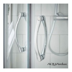 AQUArelax box doccia angolare profili argento lucido e cristallo 6mm trasparente (misura 88/90-88/90 h.195)