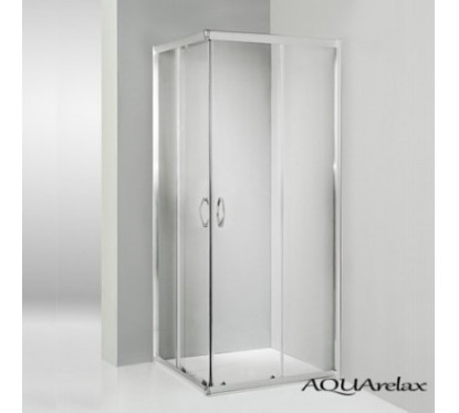 AQUArelax box doccia angolare profili argento lucido e cristallo 6mm trasparente (misura 88/90-118/120 h.195)