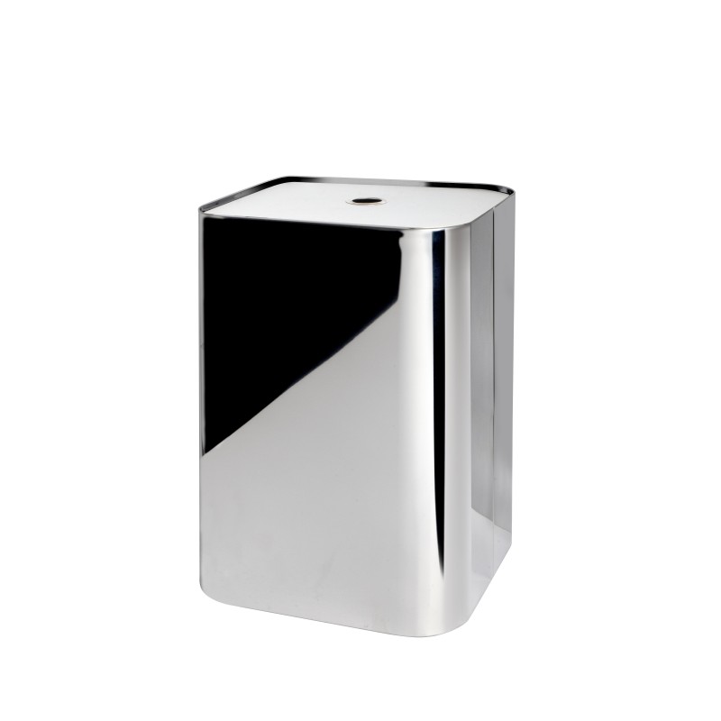 FANTASIA cesto portabiancheria in acciaio inox  mis. 35x35x57 cm con coperchio