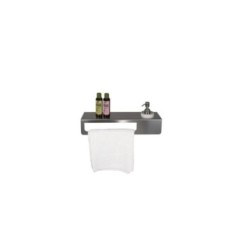 EDEN  mensola portasalviette con dosatore in PVC bianco L. 47 H.9 P.12cm