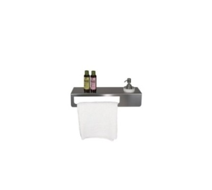 EDEN  mensola portasalviette con dosatore in PVC bianco L. 47 H.9 P.12cm